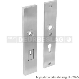 Intersteel 3963 SKG3 veiligheidsschilden rechthoekig 250x50 mm profielcilindergat 72 mm met kerntrekbeveiliging RVS - R26006052 - afbeelding 1