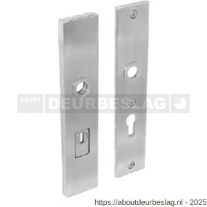 Intersteel 3963 SKG3 veiligheidsschilden rechthoekig 250x50 mm profielcilindergat 92 mm met kerntrekbeveiliging RVS - R26006053 - afbeelding 1