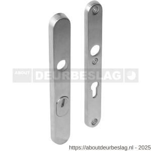 Intersteel 3981 SKG3 veiligheidsschilden ovaal smal 254x35 mm profielcilindergat 72 mm met kerntrekbeveiliging RVS - R26006056 - afbeelding 1