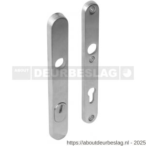 Intersteel 3981 SKG3 veiligheidsschilden ovaal smal 254x35 mm profielcilindergat 92 mm met kerntrekbeveiliging RVS - R26006057 - afbeelding 1