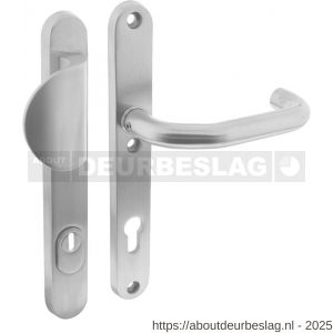 Intersteel Essentials 3985 SKG3 veiligheidsbeslag ovaal smal 254x35 mm greep-kruk Verkropt met veerconstructie profielcilindergat 92 mm met kerntrekbeveiliging RVS - R26006877 - afbeelding 1