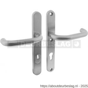 Intersteel Essentials 3987 SKG3 veiligheidsbeslag ovaal smal 254x35 mm kruk-kruk Verkropt met veerconstructie profielcilindergat 72 mm met kerntrekbeveiliging RVS - R26006878 - afbeelding 1