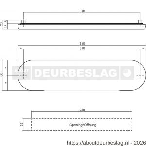 Intersteel Exclusives 4000 briefplaat ovaal 340x80 mm verdekt RVS - R26007311 - afbeelding 2