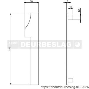 Intersteel Essentials 4020 huisnummer 1 150 mm RVS - R26002184 - afbeelding 2