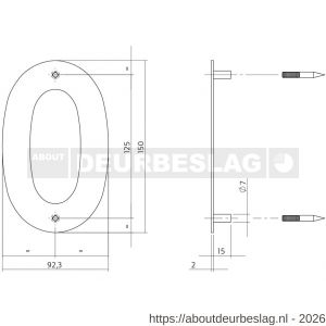 Intersteel Essentials 4020 huisnummer 0 150x2 mm RVS - R26002157 - afbeelding 2