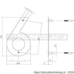Intersteel Essentials 4020 huisnummer 6 150x2 mm RVS - R26002162 - afbeelding 2