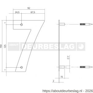 Intersteel Essentials 4020 huisnummer 7 150x2 mm RVS - R26002163 - afbeelding 2