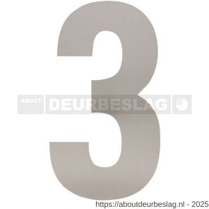 Intersteel Living 4021 huisnummer 3 XL hoogte 300 mm RVS geborsteld - R26009264 - afbeelding 1