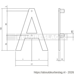 Intersteel Essentials 4026 huisletter A 100 mm RVS - R26002208 - afbeelding 2