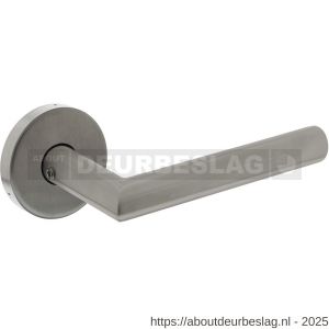 Intersteel Living 4057 set achterdeurbeslag rond deurkruk Jura met massieve rozetten RVS - R26010046 - afbeelding 1