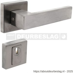 Intersteel Living 4057 set achterdeurbeslag vierkant Amsterdam met massieve rozetten en SKG3 veiligheidsrozetten RVS - R26010696 - afbeelding 1