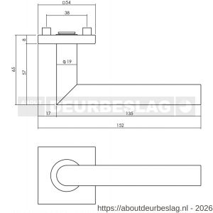 Intersteel Essentials 4057 set voordeurbeslag vierkant voordeurknop SKG rozetten deurbel briefplaat tochtwering en deurkruk op rozet RVS - R26008663 - afbeelding 2