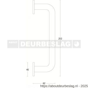 Intersteel Living 4321 deurgreep U-vorm 252x62x19 mm op rozetten diameter 45 mm RVS - R26001997 - afbeelding 2