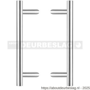 Intersteel Essentials 4329 deurgrepen per paar T-vorm schuin 600x90x30 mm hart op hart 400 mm RVS - R26008717 - afbeelding 1