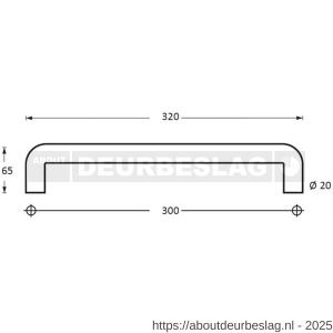Intersteel Essentials 4332 deurgrepen per paar U-vorm 320x65x20 mm hart op hart 300 mm RVS - R26006129 - afbeelding 2