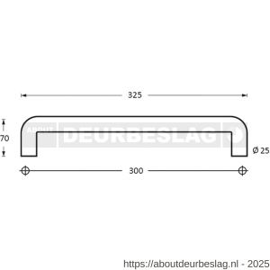Intersteel Essentials 4333 deurgrepen per paar U-vorm 325x70x25 mm hart op hart 300 mm RVS - R26006131 - afbeelding 2