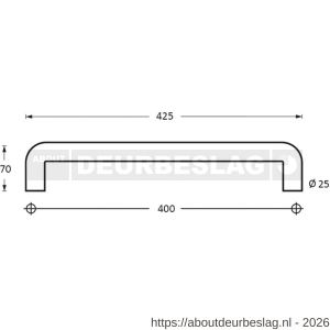 Intersteel Essentials 4333 deurgrepen per paar U-vorm 425x70x25 mm hart op hart 400 mm RVS - R26006133 - afbeelding 2