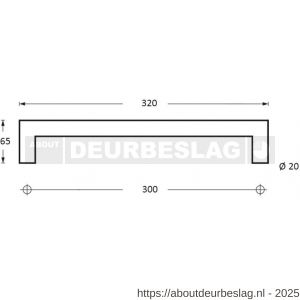 Intersteel Essentials 4335 deurgrepen per paar recht-Hoek 90 graden 320x65x20 mm hart op hart 300 mm RVS - R26006141 - afbeelding 2