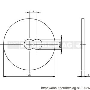 Intersteel Essentials 4380 drukverdeelrozet diameter 40 mm voor deurgrepen en type T-schuin RVS - R26006159 - afbeelding 2