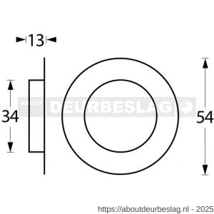 Intersteel Essentials 4476 schuifdeurkom rond diameter 34x55 mm verdekt RVS - R26007659 - afbeelding 2