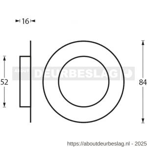 Intersteel Essentials 4476 schuifdeurkom rond 52/85 mm verdekt RVS - R26007660 - afbeelding 2