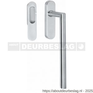 Intersteel 4500 hef-schuifdeurbeslag Draaigreep hoek 90 graden blind met schuifdeurkom RVS geborsteld - R26003874 - afbeelding 1
