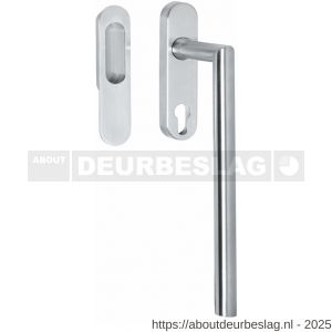 Intersteel 4500 hef-schuifdeurbeslag Draaigreep hoek 90 graden profielcilindergat 69 mm en schuifdeurkom RVS geborsteld - R26003875 - afbeelding 1
