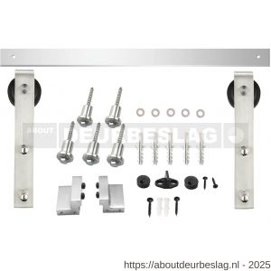 Intersteel Living 4501 schuifdeursysteem 2x1 meter met hangrollen recht 290 mm RVS - R26008785 - afbeelding 1
