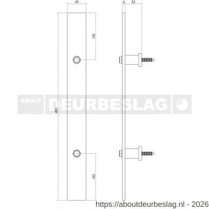 Intersteel Living 4501 deurgreep plat 400x40 mm voor schuifdeur roestvast staal - R26007503 - afbeelding 2