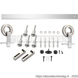 Intersteel Living 4501 schuifdeursysteem 2x1 meter met hangrollen open wiel top 155 mm RVS - R26008790 - afbeelding 1