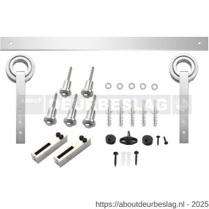Intersteel Living 4501 schuifdeursysteem 2x1 meter met hangrollen open wiel 255 mm RVS - R26008791 - afbeelding 1