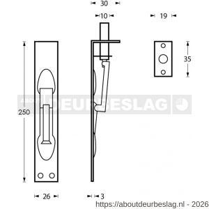 Intersteel Living 4520 kantschuif 25x250 mm RVS - R26007272 - afbeelding 2