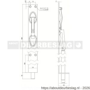 Intersteel Essentials 4520 kantschuif 25x300 mm RVS - R26007273 - afbeelding 2