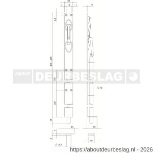 Intersteel Living 4520 kantschuif 25x400 mm RVS - R26007274 - afbeelding 2