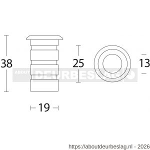 Intersteel 4520 sluitpot voor kantschuiven RVS - R26000149 - afbeelding 2