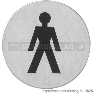Intersteel Living 4600 pictogram zelfklevend rond diameter 76 mm WC heren RVS - R26007667 - afbeelding 1