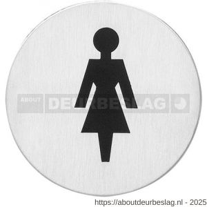 Intersteel Essentials 4600 pictogram zelfklevend rond diameter 76 mm WC dames RVS - R26007665 - afbeelding 1