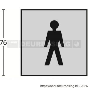 Intersteel Living 4601 pictogram zelfklevend vierkant 76x76 mm WC heren RVS - R26003382 - afbeelding 2