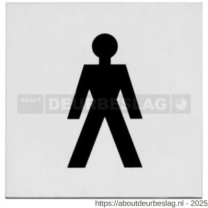 Intersteel Living 4601 pictogram zelfklevend vierkant 76x76 mm WC heren RVS - R26003382 - afbeelding 1
