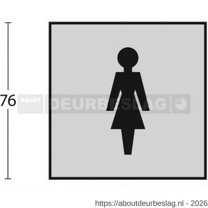 Intersteel Living 4601 pictogram zelfklevend vierkant 76x76 mm WC dames RVS - R26003383 - afbeelding 2
