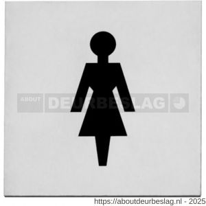 Intersteel Living 4601 pictogram zelfklevend vierkant 76x76 mm WC dames RVS - R26003383 - afbeelding 1