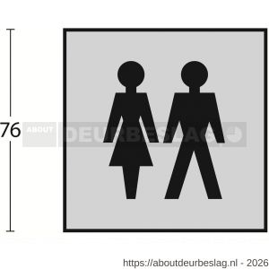Intersteel Living 4601 pictogram zelfklevend vierkant 76x76 mm WC dames en heren RVS - R26003384 - afbeelding 2