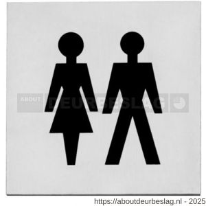 Intersteel Living 4601 pictogram zelfklevend vierkant 76x76 mm WC dames en heren RVS - R26003384 - afbeelding 1