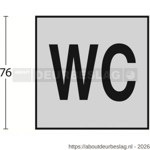 Intersteel Living 4601 pictogram zelfklevend vierkant 76x76 mm WC minder valide RVS - R26003386 - afbeelding 2
