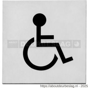 Intersteel Living 4601 pictogram zelfklevend vierkant 76x76 mm WC minder valide RVS - R26003386 - afbeelding 1