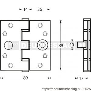 Intersteel Essentials 4625 SKG3 Kogellagerscharnieren 3.5 inch inch recht 89x89x3 mm RVS - R26007207 - afbeelding 2