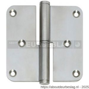 Intersteel Essentials 4626 paumelles DIN links afgerond 3,5x3,5 inch 89x89x2.5 mm RVS - R26000047 - afbeelding 1