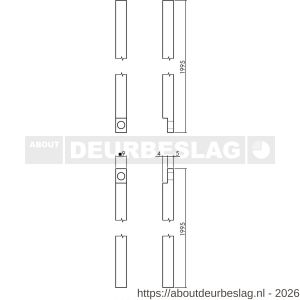 Intersteel 5620 stangenset voor kruk-espagnolet 1995 mm RVS - R26006174 - afbeelding 2