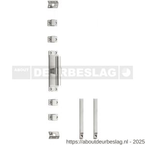 Intersteel Essentials 5620 set kruk-espagnolet rechts T-recht inclusief stangenset 2x 1245 mm RVS geborsteld - R26009327 - afbeelding 1