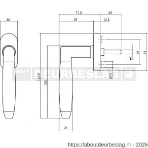 Intersteel Living 6156 raamkruk Combinatie RVS-zwart op stalen ovale rozet stift 7x35 mm RVS - R26010130 - afbeelding 2